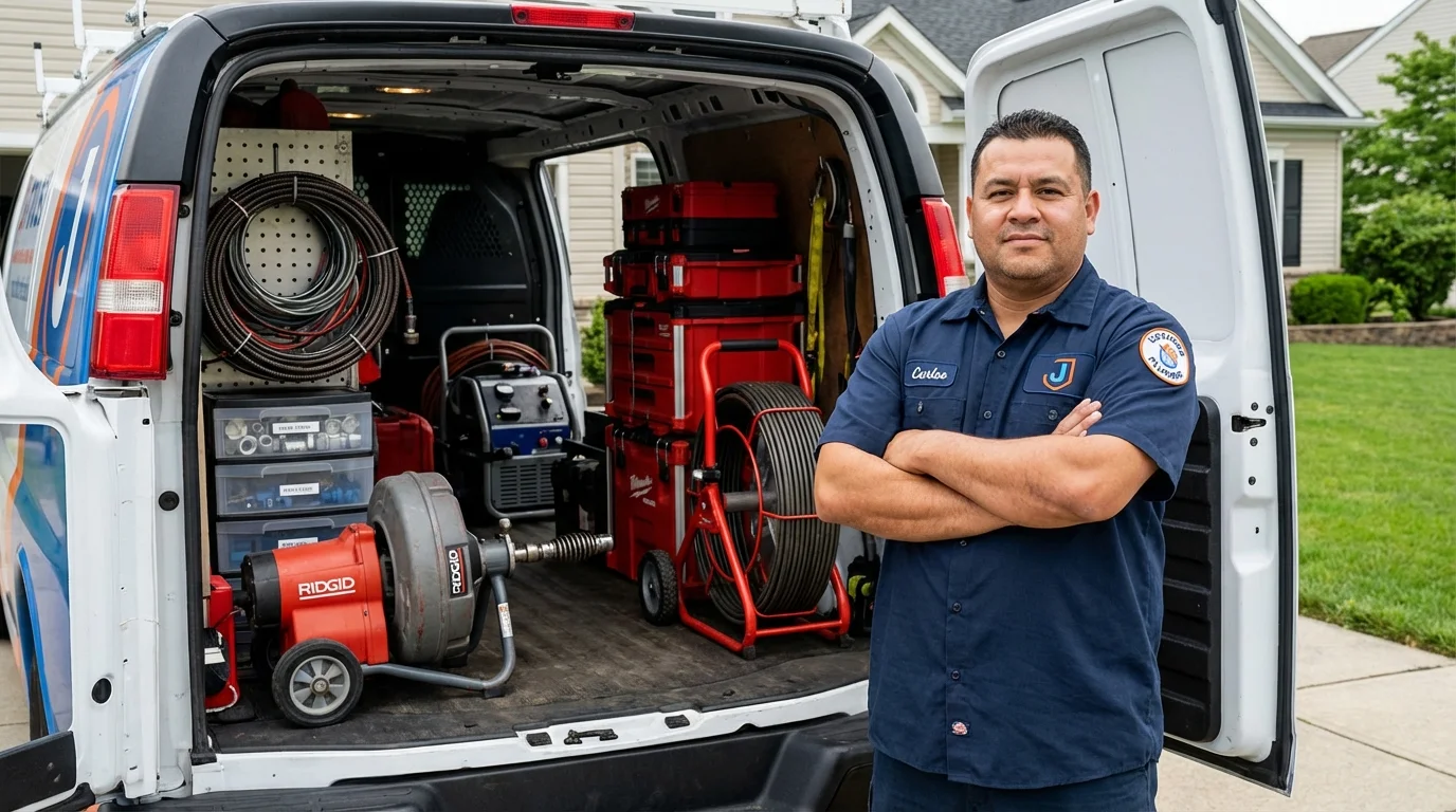 Professional drain cleaning equipment and Johns Plumbing LLC plumber in Laughlin