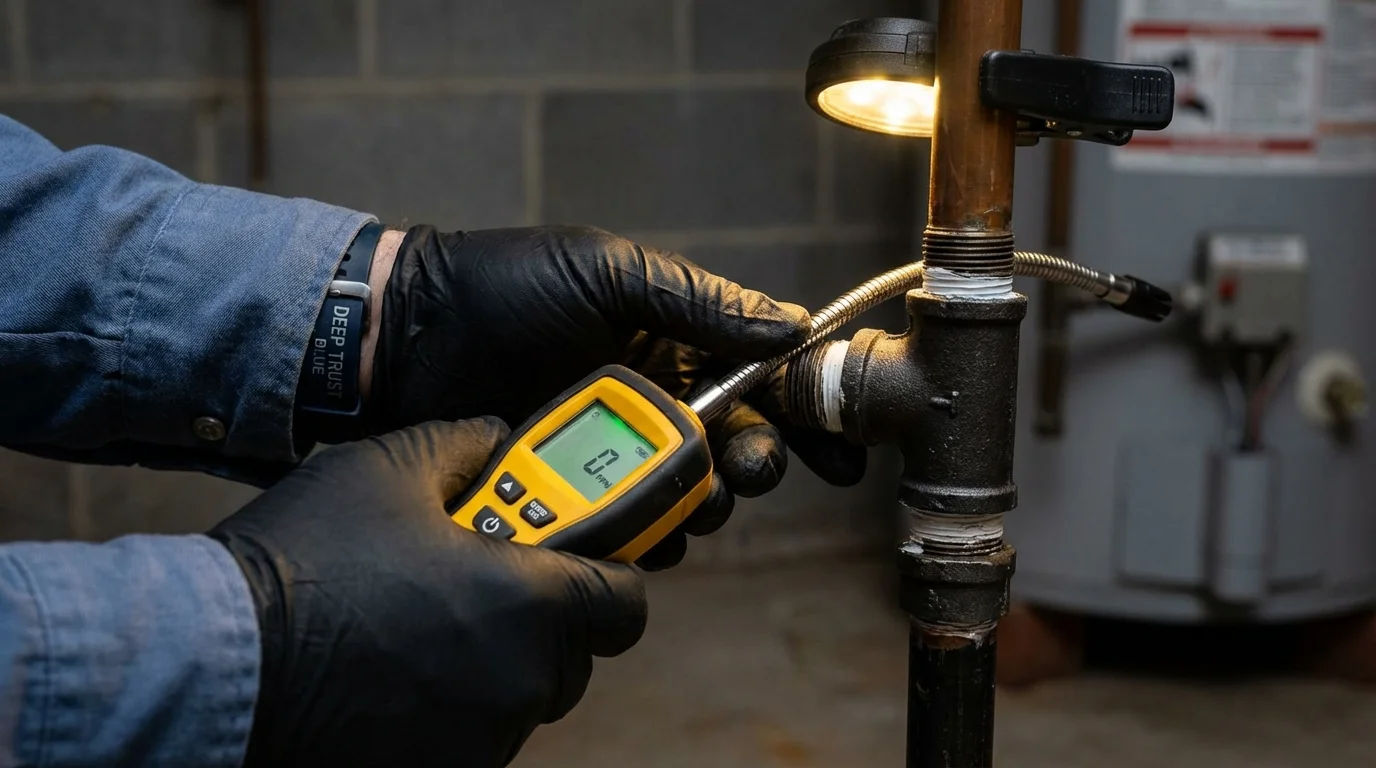 Gas leak detection with electronic sniffer by Johns Plumbing LLC in Laughlin
